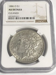 1886 "O" MORGAN SILVER DOLLAR - AU DETAILS, CLEANED - read details information - Picture 1 of 6