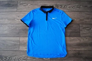 ROGER FEDERER RF 2016 CINCINNATI NIKE TENNIS POLO SHIRT JERSEY BLUE SIZE LARGE - Picture 1 of 14