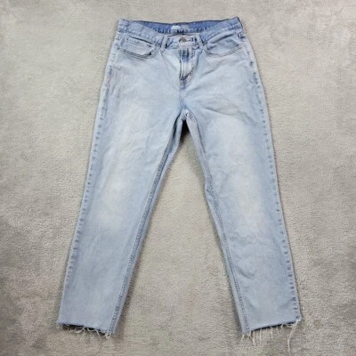 Old Navy Jeans Athletic Taper Built In Flex Mens 30X29 Blue Light Distress Hem - Image 1 of 4