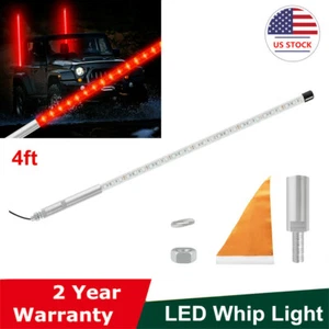 1PCS 4FT ed Antenna Whip Light Flag Red For UTV ATV Polaris RZR Jeep - Picture 1 of 9