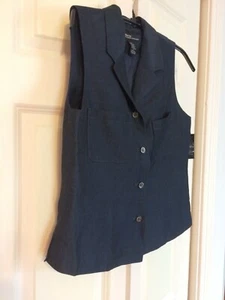 Top Valerie Stevens Petite para mujer 8P mezcla de lino azul marino nuevo con etiquetas - Imagen 1 de 5