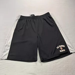 San Francisco Giants Shorts Mens XL Black Majestic MLB Elastic Waist Drawstring - Picture 1 of 11