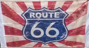 Route 66 Sunburst 3'x5' Flag ROUGH TEX® 100D - Picture 1 of 1