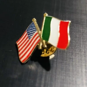 SPILLA BANDIERE ITALIA STATI UNITI AMERICA UNITED USA Pins Italy Flag badge pin - Picture 1 of 3