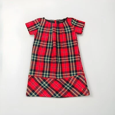 Vestido recto a cuadros Nautica Navidad rojo azul marino blanco amarillo azul niñas talla 4T Foto 1 de 4