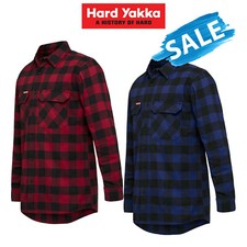 SALE! Hard Yakka Check Flannel Long Sleeve Shirt Button Work Hard Fashion Y07295