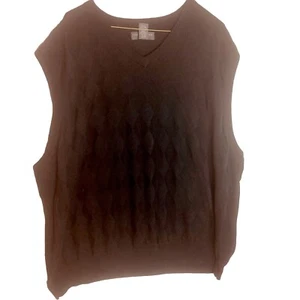 Saddlebred Mens Charcoal Argyle V Neck Sweater Vest Size XXL, Classic Preppy - Picture 1 of 9