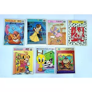 Vintage Jigsaw Puzzle Lot Disney Looney Tunes 12 Piece Puzzles Complete Pieces - Picture 1 of 11