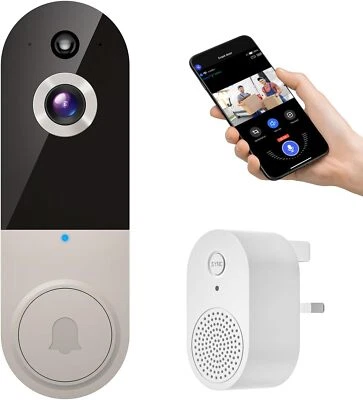 1080P Video Doorbell Camera Wireless Cloud Storage Live View 2-Way Talk Ring Chi - Image 1 of 4