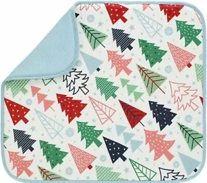 Kitchen Microfiber Dish Drying Mat (16"x18") COLORFUL CHRISTMAS TREES, LP - Picture 1 of 11