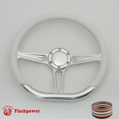 Volante Billet 14" tipo D blanco medio envoltura GMC Trucks Cutlass Foto 1 de 4