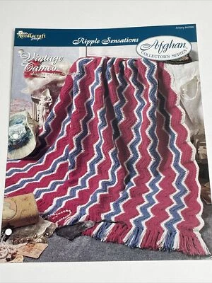 Vintage Cameo Afghan Ripple Sensations Crochet Pattern Needlecraft Shop - Image 1 of 4