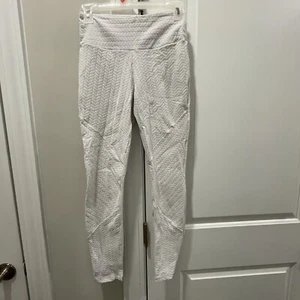 Liquido White Textured Yoga Pants / Leggings Sz M Excellent Condition - Picture 1 of 5