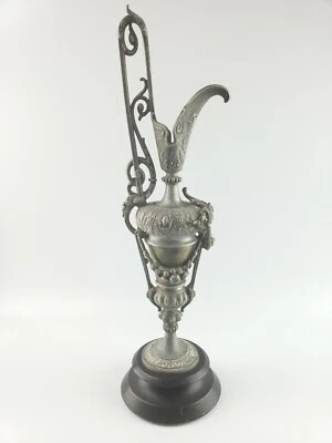 Vintage Victorian Ewer Pitcher Mantle spelter Renaissance Revival Woman's Face - Image 1 of 4