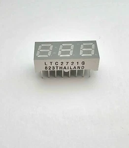 Lite-On Common Cathode 3-Digit 7-Segment Green LED Display (pack of 10) - Picture 1 of 6