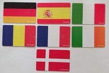 7 Vintage Romanian Phone Cards-European Union Flags-Denmark/Italy/Spain/France