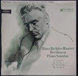 COLUMBIA SAX 2523 ED 1 AUS PRES BEETHOVEN SONATAS HANS RICHTER-HAASER GREAT COND - Foto 1 di 3