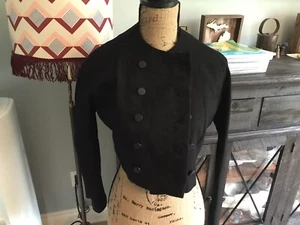 Vintage 50’s LANZ black Wool Jacket Double Button Very Petite Maybe Size 00-2 - Picture 1 of 13