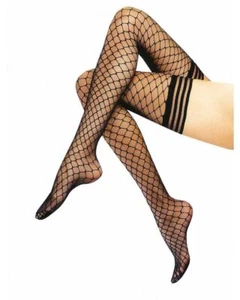 40 Denier Hold Ups with embedded fishnet by CdR - Picture 1 of 2
