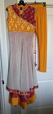 Soch India Women’s Stunning Pink & Orange Nadia Kurti Suit w/Pants Sz L-New/Tags - Image 1 of 4