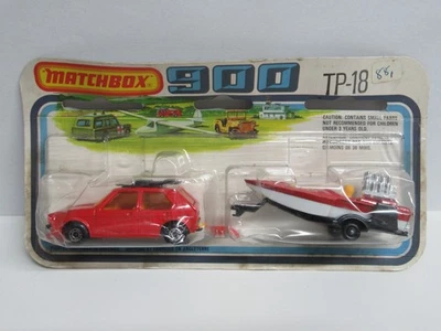 Matchbox 900 TP-18 VW barco de golf y fuego marino en remolque - como nuevo/en caja Foto 1 de 4