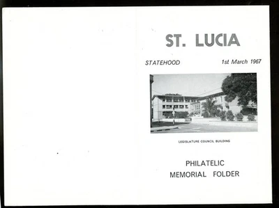 LOT 32118 1967 PHILATELIC MEMORIAL FOLDER, FDC COVER C1 MINT AND USED ST LUCIA - Image 1 of 3
