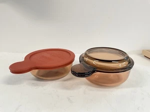 Corning Vision Ware 2 Grab it V-150-B 15 oz coperchi Ambra calore N mangiare - Foto 1 di 5