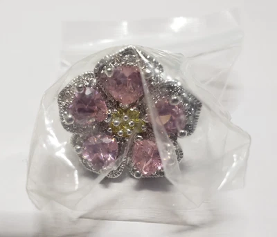 Park Lane Large Pink Flower Ring Size 5 New - Image 1 of 4