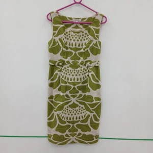 L.K. Bennett Dress UK 12 Olive Green Patterned RMF17-CAP - Picture 1 of 6