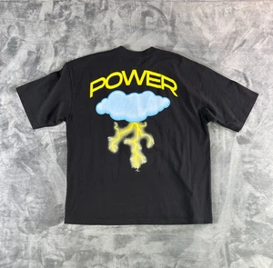 Y2K Adapt Power Graphic T-Shirt Shaka Wear Size Large Black Streetwear Tee - Picture 1 of 8
