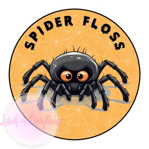 Happy Halloween Spider Floss Stickers Labels Party Sweet Cones Gift Trick Treat - Picture 1 of 1