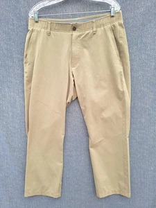 Under Armour Golf Pants Mens Beige Tan Performance Perforated MES: 34X26 Hemmed - Picture 1 of 11