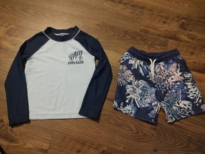Carter's Jungen Rash Guard Badeanzug (Trunks 4T) & (Shirt 5T) blau Reef Explorer - Bild 1 von 5