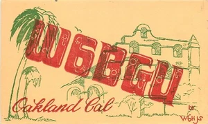 Oakland California 1940s QSL Radio Mission Postcard 24-9003 - Picture 1 of 2