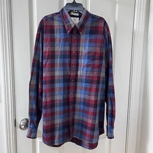 Viyella Plaid Cotton Wool Blend Button Up Shirt Colorful Canada Men's Size Large - Picture 1 of 11