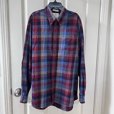 Viyella Plaid Cotton Wool Blend Button Up Shirt Colorful Canada Men's Size Large - Image 1 of 4