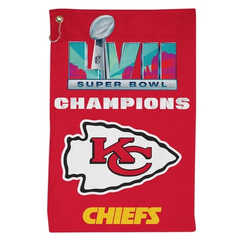 2023 SUPER BOWL CHAMPS KC CHIEFS ALL PURPOSE GOLF TAILGATE TOWEL 16"X25" NEW Cover