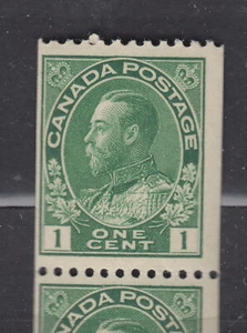 1915-24  #131 1¢ KING GEORGE V ADMIRAL COIL ISSUE  WET PRINTING F+NH - Picture 1 of 2