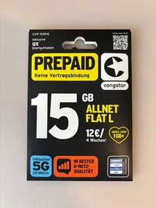 0175 SIM Karte Starterpaket von Congstar im D-Netz 000 - Bild 1 von 2