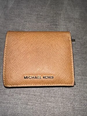 Michael Kors MK Marrón Doble Botón Cuero Cartera Monedero Cremallera Foto 1 de 4