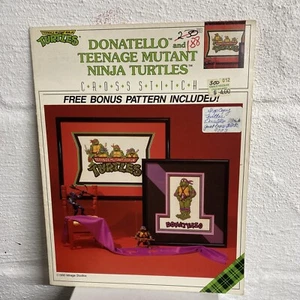 Vintage 1990 Teenage Mutant Ninja Turtles Donatello Cross Stitch Pattern - Picture 1 of 3