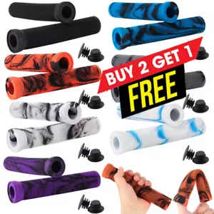 Rubber Handlebar Grips for BMX MTB Road Mountain Bike Scooter Bicycle Handle Bar - Picture 1 of 16