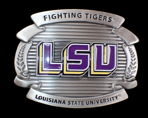 LSU FIGHTING TIGERS OVERSIZED BELT BUCKLE SISKIYOU PEWTER NEW Cover