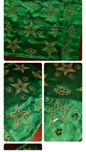 LOT OF 2 SPARKLY SHEER OVER SATIN GLASS BEAD EMBROIDERY STARS PILLOW COVERS 16" - Picture 1 of 3