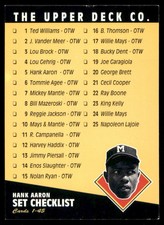 1994 Upper Deck All-Time Heroes Hank Aaron #75 Atlanta Braves