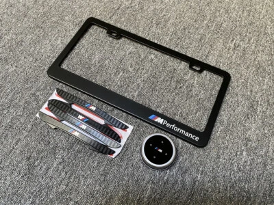 Multi-Media Control Knob Interior Cover Black License Frame Anti Trim for BMW - Image 1 of 4