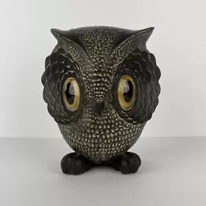 Statuetta vintage gufo Freeman nera grande occhio californiano 7 pollici - Foto 1 di 19