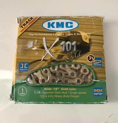 KMC X101 Gold Track / Single Speed 1/8'' Chain - New - Image 1 of 2