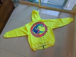 Vtg 80s 90s O'Neal Zip Surf Logo Neon Hoodie Sz M Boxy 23/23 Rare Surfing Logo - Picture 1 of 9