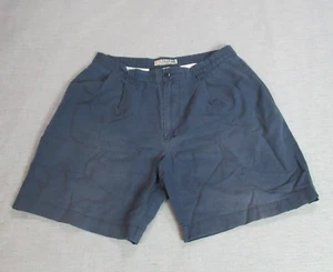 Vintage STRUCTURE Shorts Mens Size 36 Blue Chino Linen Cotton Blend Golf Preppy - Picture 1 of 10